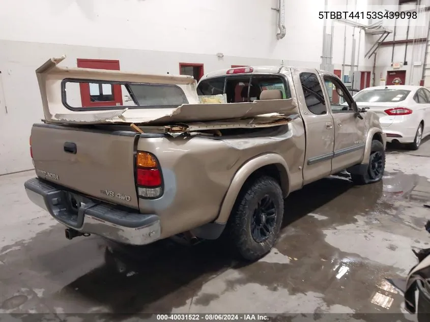 2003 Toyota Tundra Sr5 V8 VIN: 5TBBT44153S439098 Lot: 40031522