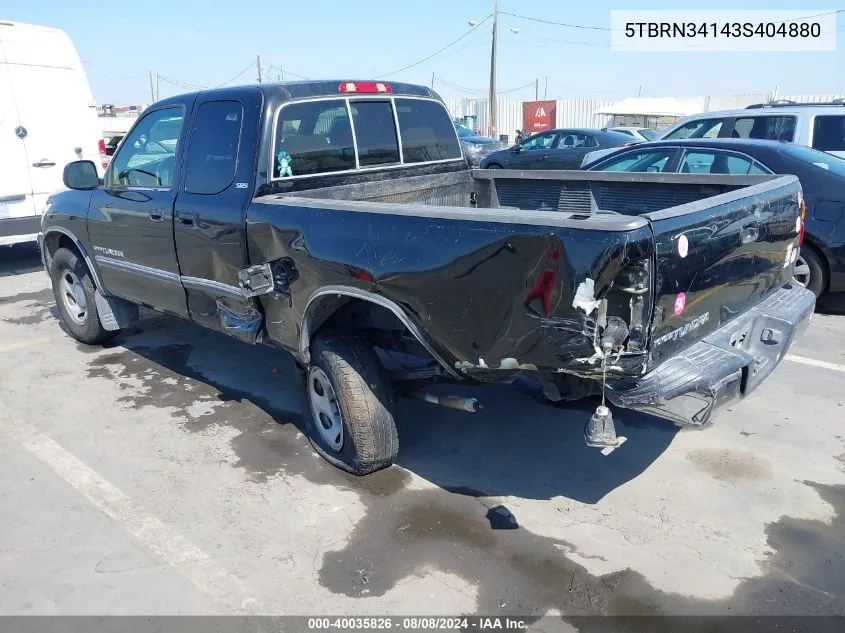 2003 Toyota Tundra Sr5 VIN: 5TBRN34143S404880 Lot: 40035826