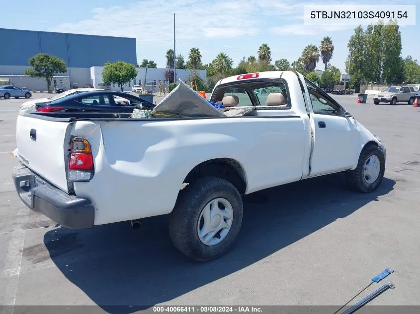 2003 Toyota Tundra VIN: 5TBJN32103S409154 Lot: 40066411