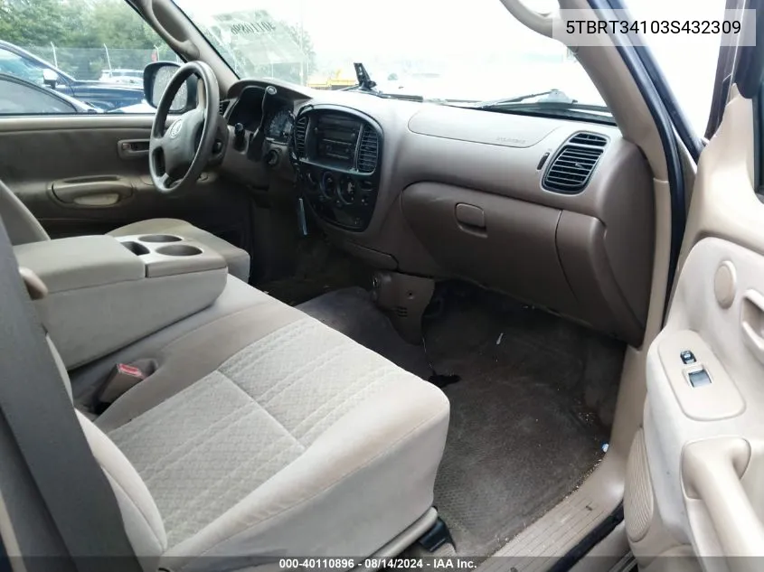 5TBRT34103S432309 2003 Toyota Tundra Sr5 V8