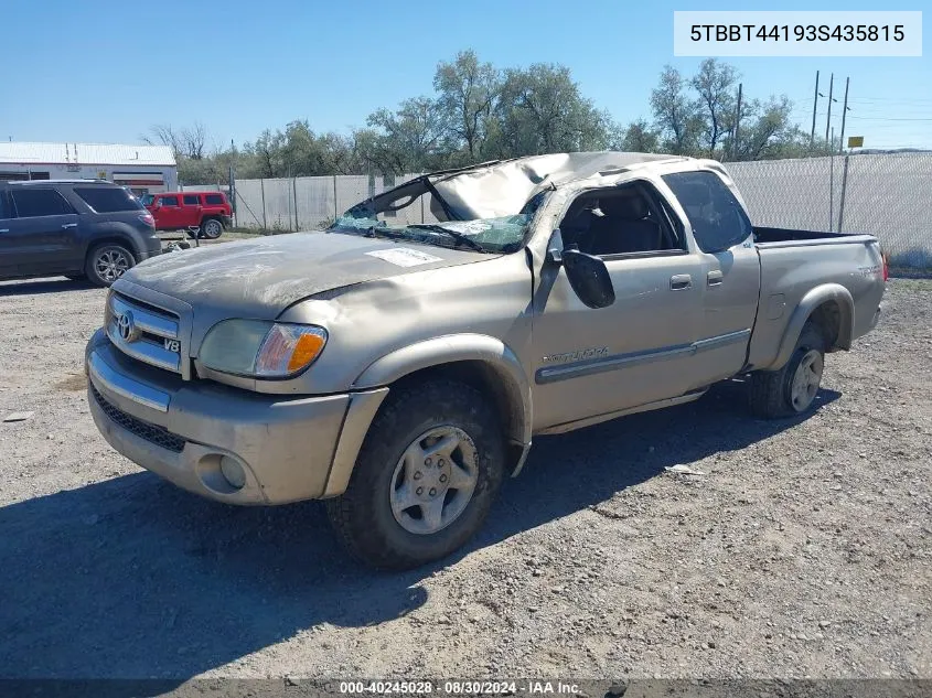 5TBBT44193S435815 2003 Toyota Tundra Sr5 V8