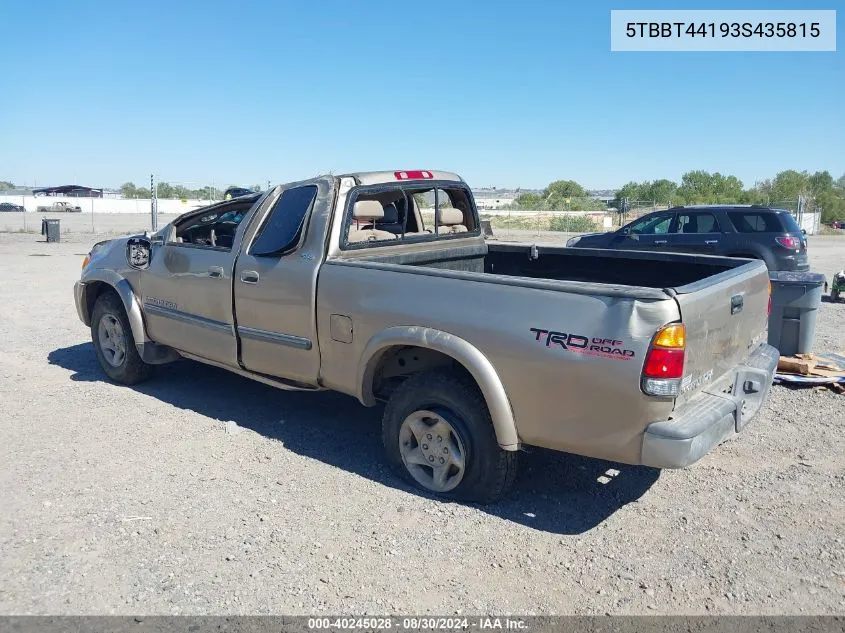 5TBBT44193S435815 2003 Toyota Tundra Sr5 V8