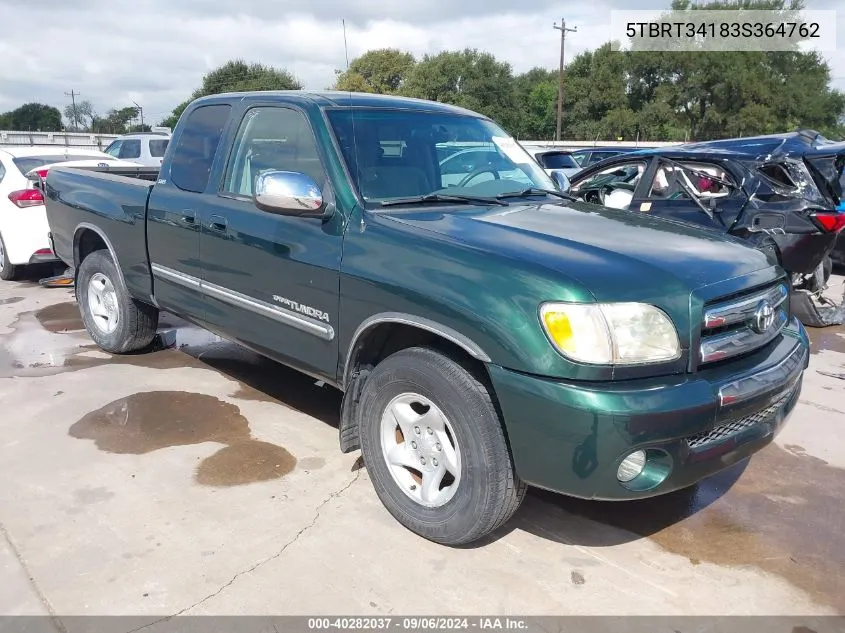 2003 Toyota Tundra Sr5 V8 VIN: 5TBRT34183S364762 Lot: 40282037