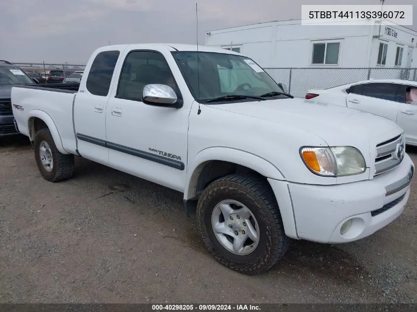 2003 Toyota Tundra Sr5 V8 VIN: 5TBBT44113S396072 Lot: 40298205