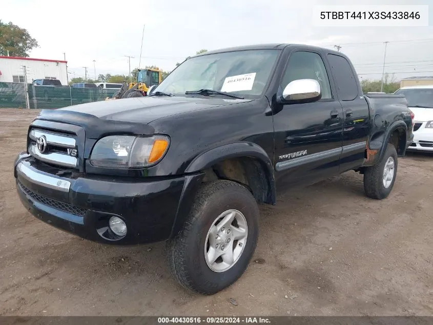 2003 Toyota Tundra Sr5 VIN: 5TBBT441X3S433846 Lot: 40430516