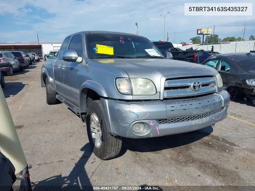 2003 Toyota Tundra Sr5 V8 VIN: 5TBRT34163S435327 Lot: 40431757