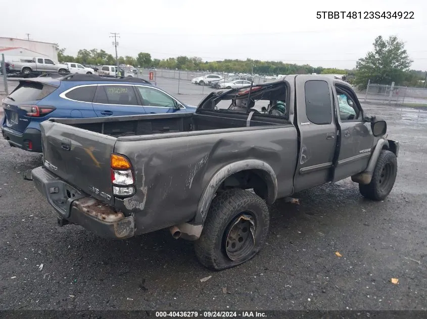 5TBBT48123S434922 2003 Toyota Tundra Ltd V8