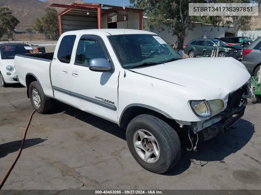 2003 Toyota Tundra Sr5 V8 VIN: 5TBRT34173S397851 Lot: 40453095