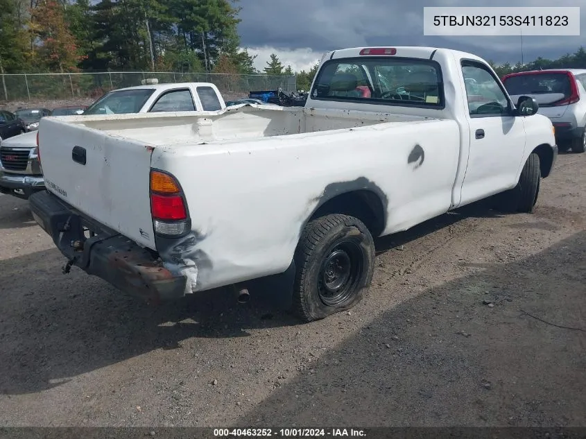 2003 Toyota Tundra VIN: 5TBJN32153S411823 Lot: 40463252