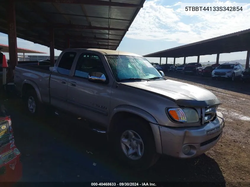 2003 Toyota Tundra Sr5 V8 VIN: 5TBBT44133S342854 Lot: 40468633