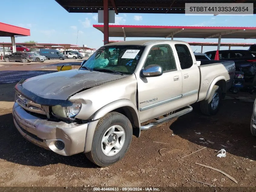 2003 Toyota Tundra Sr5 V8 VIN: 5TBBT44133S342854 Lot: 40468633