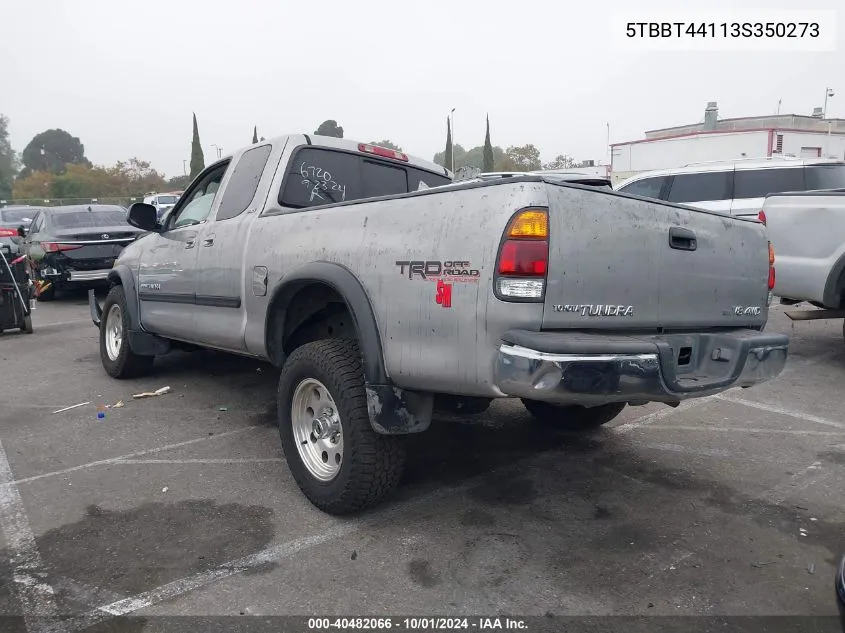 2003 Toyota Tundra Access Cab Sr5 VIN: 5TBBT44113S350273 Lot: 40482066