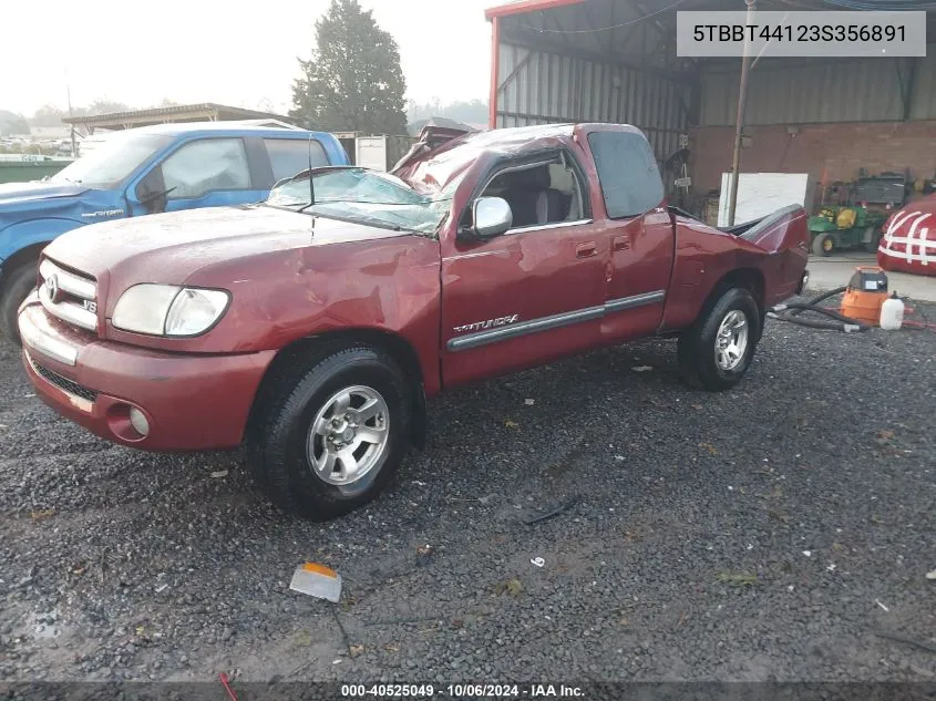 2003 Toyota Tundra Sr5 V8 VIN: 5TBBT44123S356891 Lot: 40525049