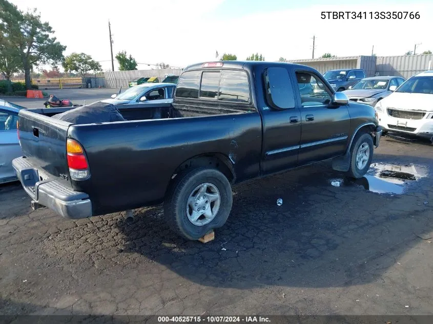 2003 Toyota Tundra Access Cab Sr5 VIN: 5TBRT34113S350766 Lot: 40525715