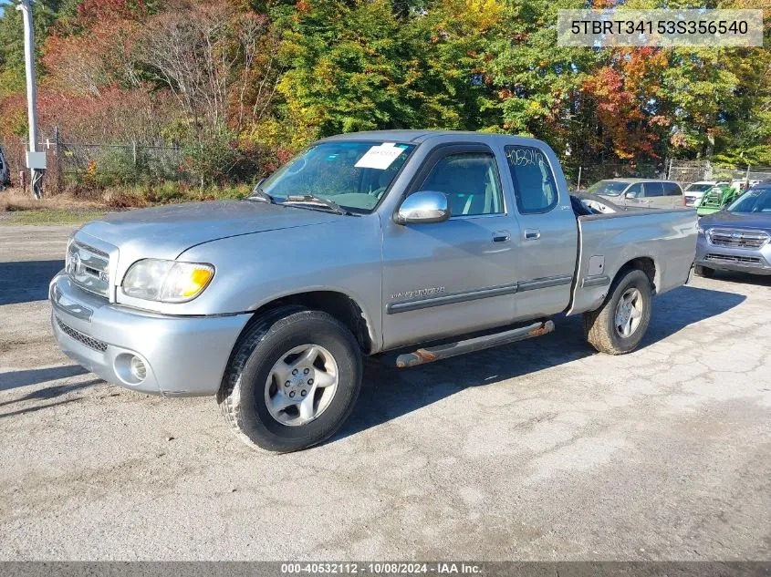 2003 Toyota Tundra Access Cab Sr5 VIN: 5TBRT34153S356540 Lot: 40532112