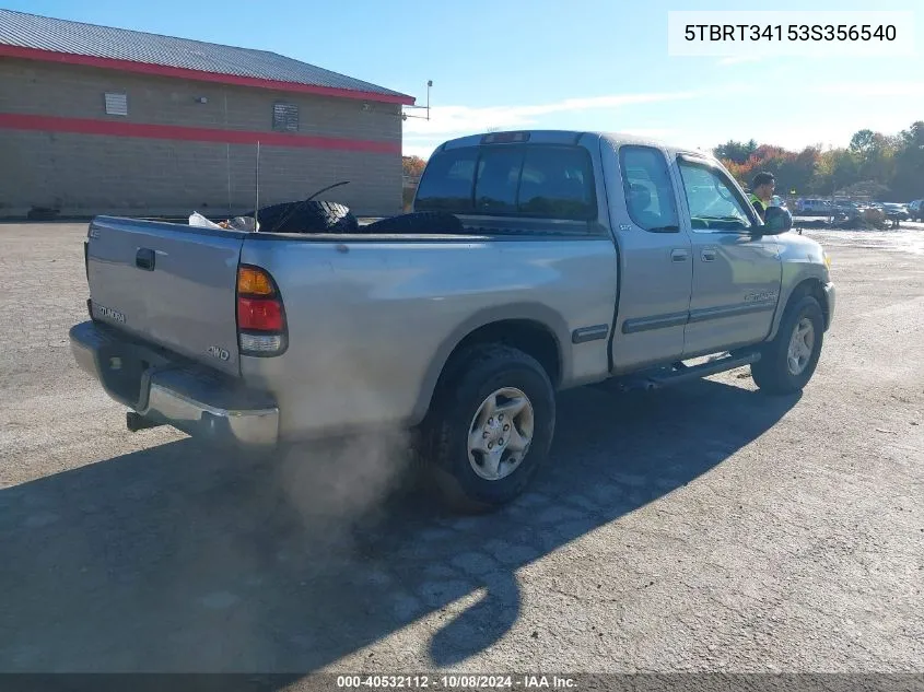 2003 Toyota Tundra Access Cab Sr5 VIN: 5TBRT34153S356540 Lot: 40532112