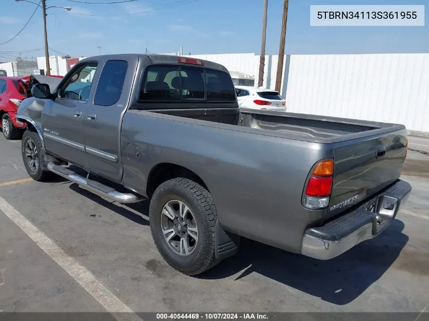 2003 Toyota Tundra Sr5 VIN: 5TBRN34113S361955 Lot: 40544469