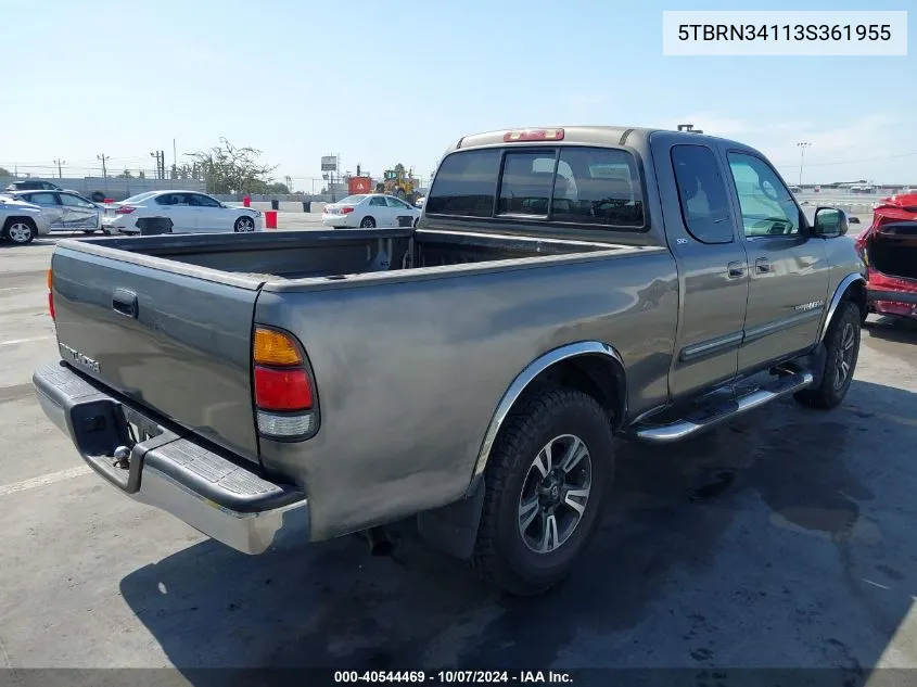 2003 Toyota Tundra Sr5 VIN: 5TBRN34113S361955 Lot: 40544469