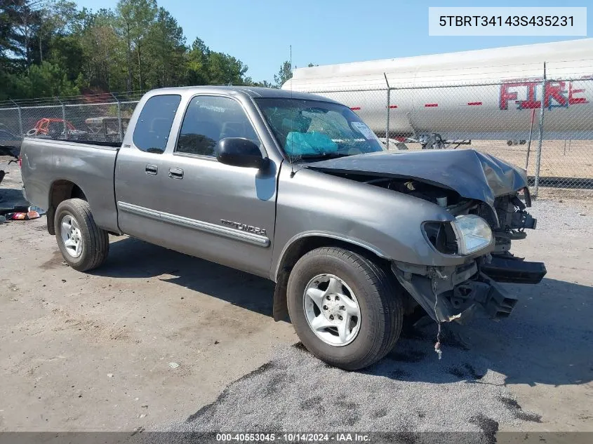 5TBRT34143S435231 2003 Toyota Tundra Access Cab Sr5