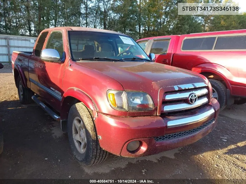 2003 Toyota Tundra Sr5 V8 VIN: 5TBRT34173S346138 Lot: 40584751