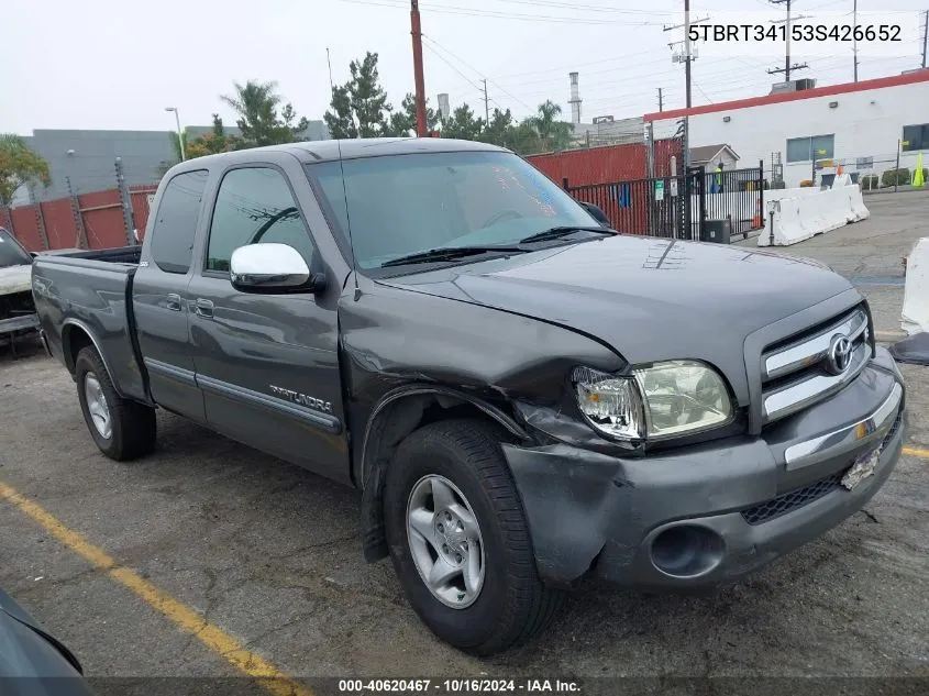 2003 Toyota Tundra Sr5 V8 VIN: 5TBRT34153S426652 Lot: 40620467