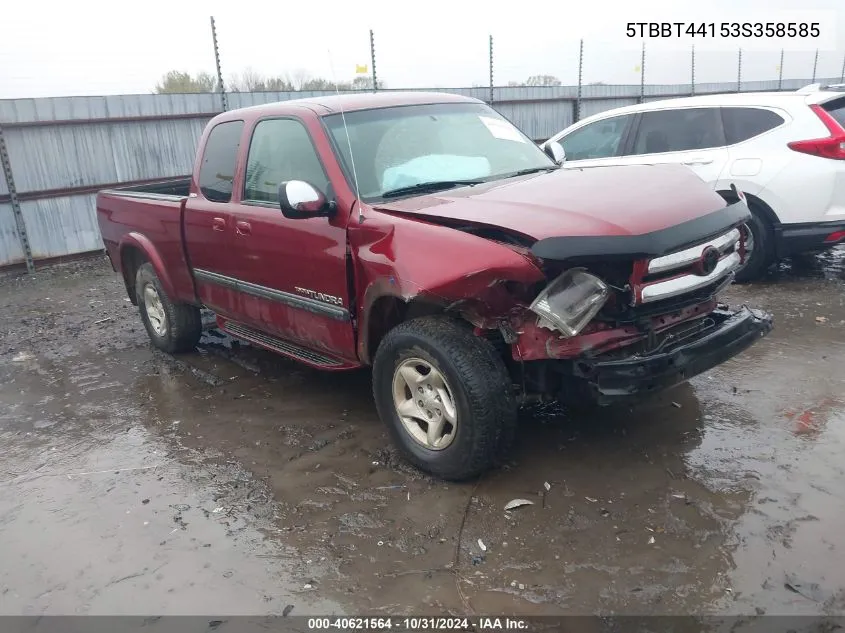 2003 Toyota Tundra Sr5 V8 VIN: 5TBBT44153S358585 Lot: 40621564