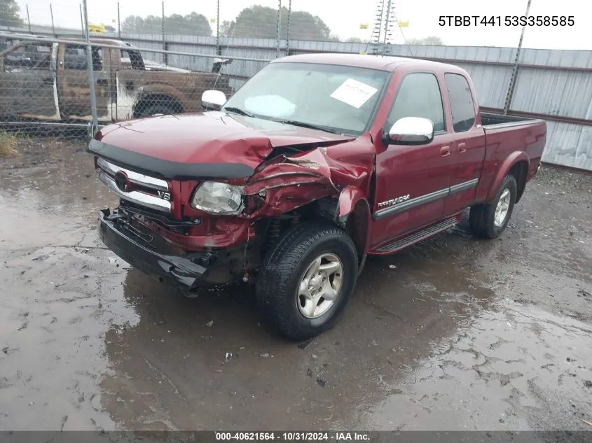 2003 Toyota Tundra Sr5 V8 VIN: 5TBBT44153S358585 Lot: 40621564