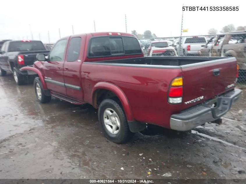 2003 Toyota Tundra Sr5 V8 VIN: 5TBBT44153S358585 Lot: 40621564