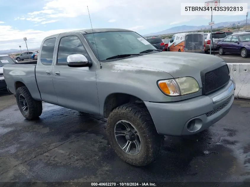 2003 Toyota Tundra Sr5 VIN: 5TBRN34143S392813 Lot: 40652270