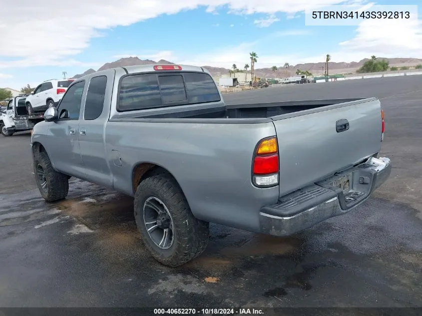 2003 Toyota Tundra Sr5 VIN: 5TBRN34143S392813 Lot: 40652270