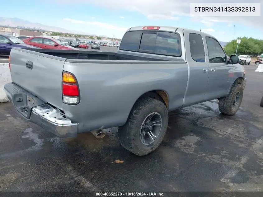 2003 Toyota Tundra Sr5 VIN: 5TBRN34143S392813 Lot: 40652270