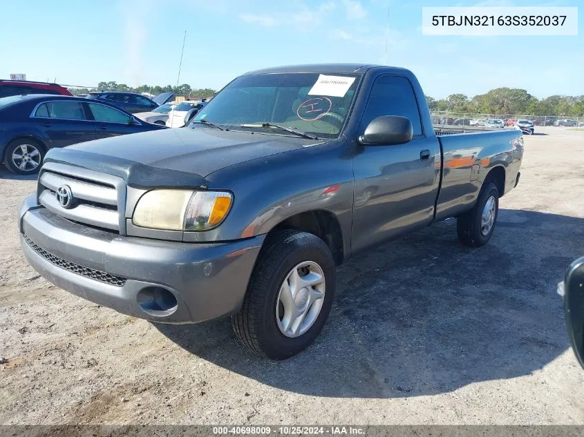 2003 Toyota Tundra VIN: 5TBJN32163S352037 Lot: 40698009