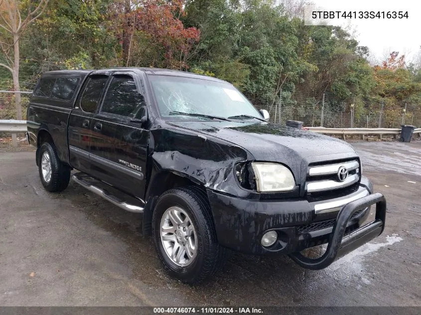 2003 Toyota Tundra Sr5 V8 VIN: 5TBBT44133S416354 Lot: 40746074