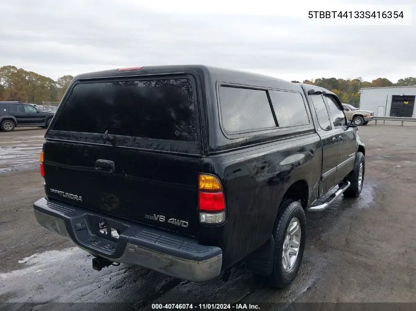 2003 Toyota Tundra Sr5 V8 VIN: 5TBBT44133S416354 Lot: 40746074