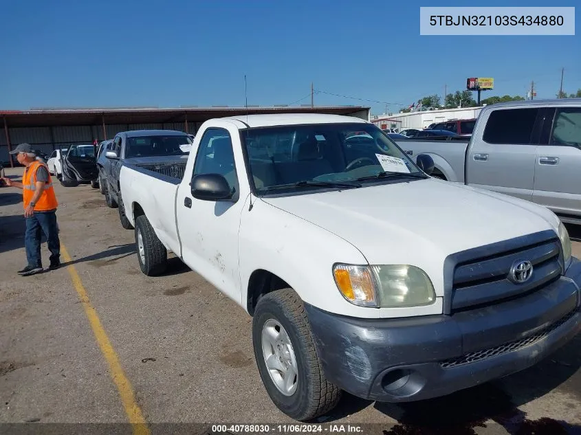 2003 Toyota Tundra VIN: 5TBJN32103S434880 Lot: 40788030