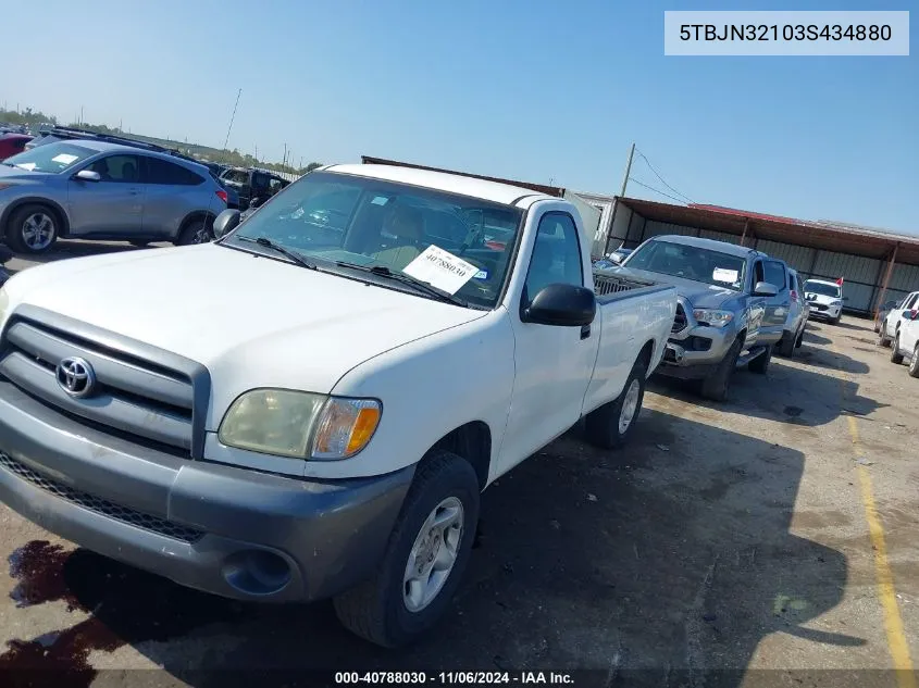 2003 Toyota Tundra VIN: 5TBJN32103S434880 Lot: 40788030