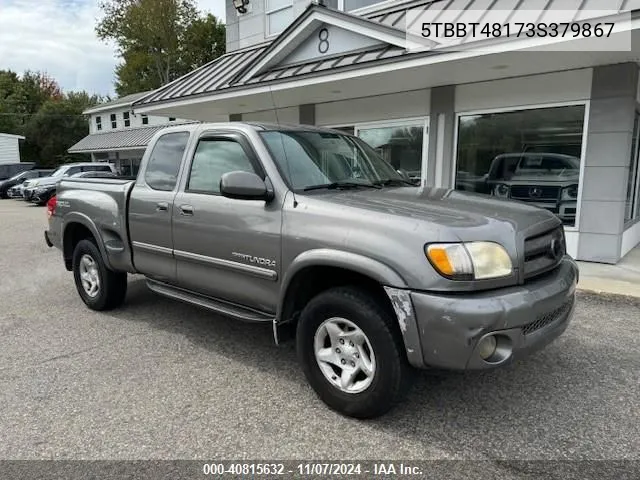 2003 Toyota Tundra Access Cab Limited VIN: 5TBBT48173S379867 Lot: 40815632