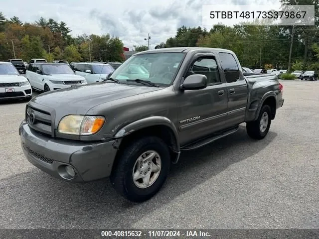 2003 Toyota Tundra Access Cab Limited VIN: 5TBBT48173S379867 Lot: 40815632