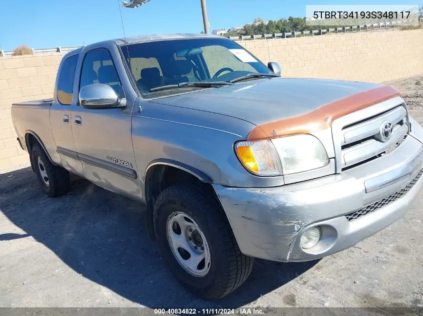 2003 Toyota Tundra Sr5 V8 VIN: 5TBRT34193S348117 Lot: 40834822