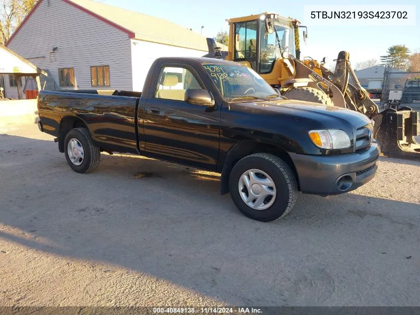 2003 Toyota Tundra VIN: 5TBJN32193S423702 Lot: 40849138