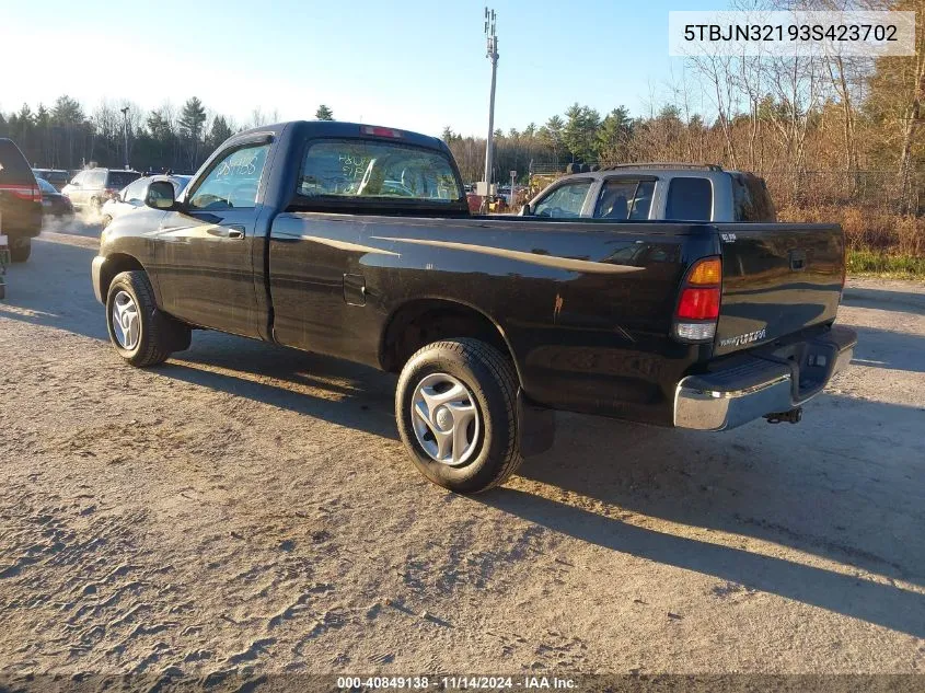 2003 Toyota Tundra VIN: 5TBJN32193S423702 Lot: 40849138