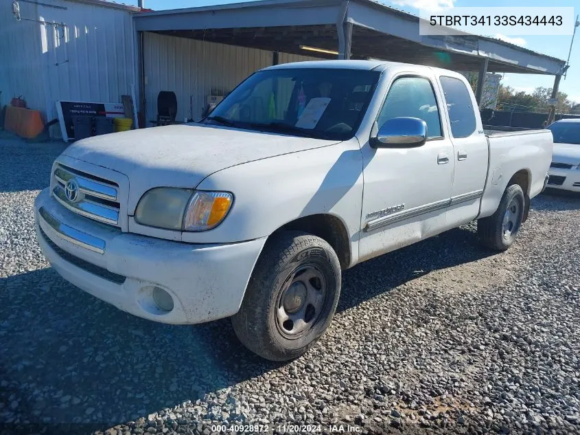 2003 Toyota Tundra Sr5 V8 VIN: 5TBRT34133S434443 Lot: 40928972