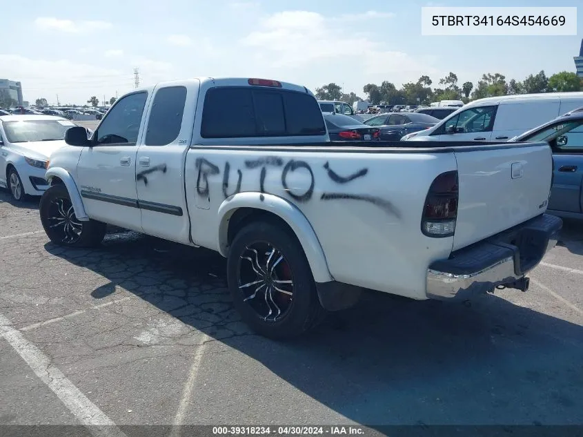 2004 Toyota Tundra Sr5 V8 VIN: 5TBRT34164S454669 Lot: 39318234