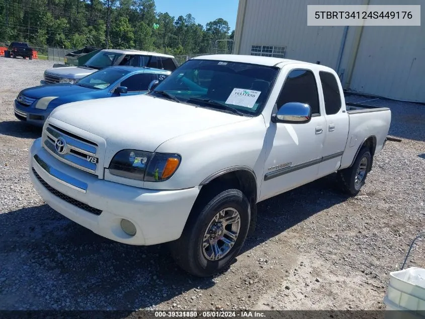 2004 Toyota Tundra Sr5 V8 VIN: 5TBRT34124S449176 Lot: 39331850