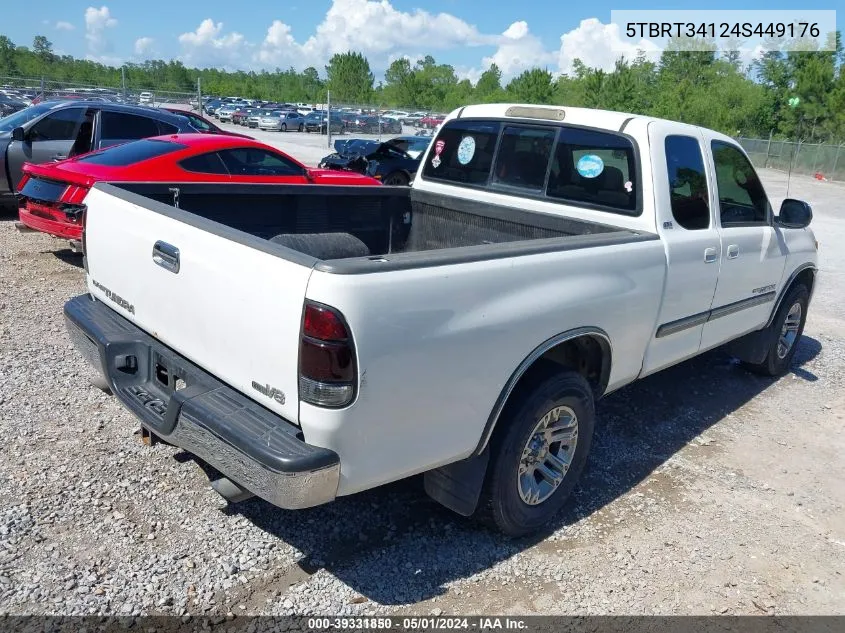 2004 Toyota Tundra Sr5 V8 VIN: 5TBRT34124S449176 Lot: 39331850