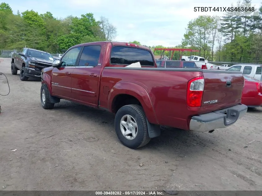 2004 Toyota Tundra Sr5 V8 VIN: 5TBDT441X4S463648 Lot: 39459282