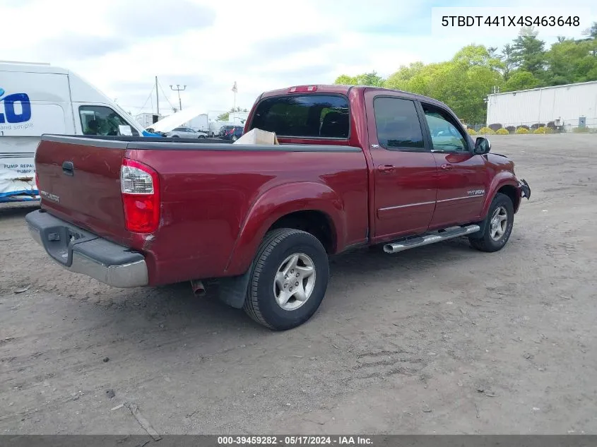 2004 Toyota Tundra Sr5 V8 VIN: 5TBDT441X4S463648 Lot: 39459282