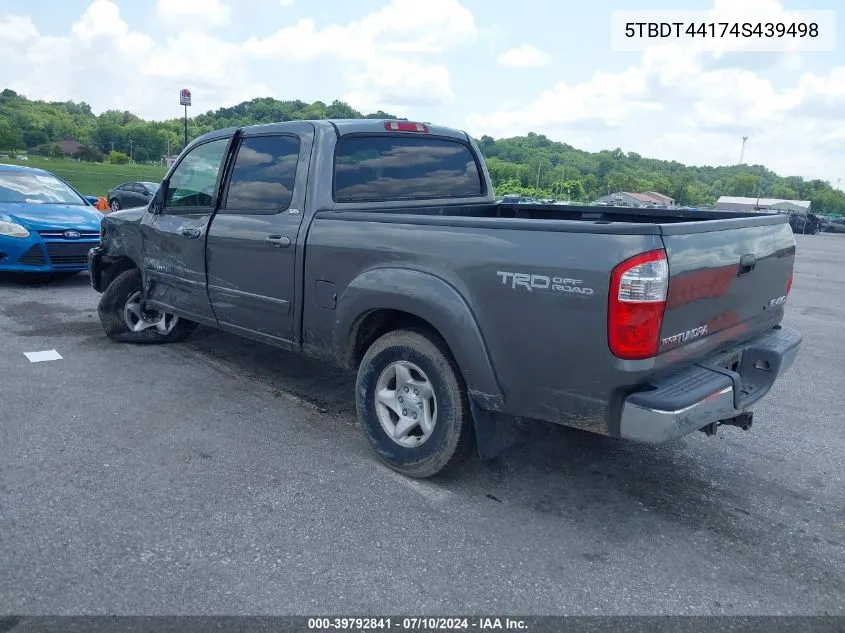 2004 Toyota Tundra Sr5 V8 VIN: 5TBDT44174S439498 Lot: 39792841