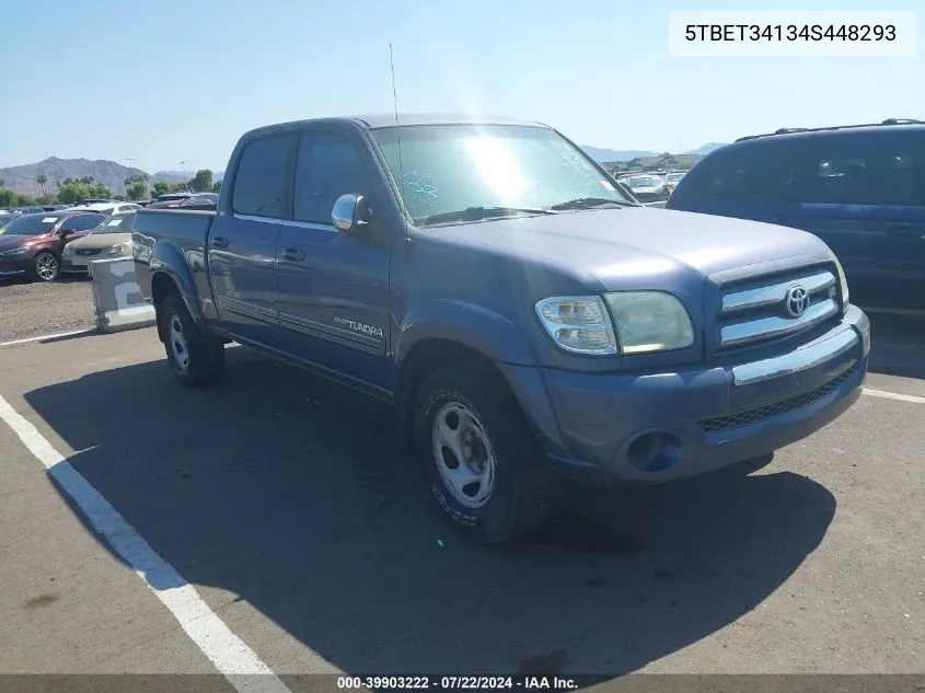 2004 Toyota Tundra Sr5 V8 VIN: 5TBET34134S448293 Lot: 39903222