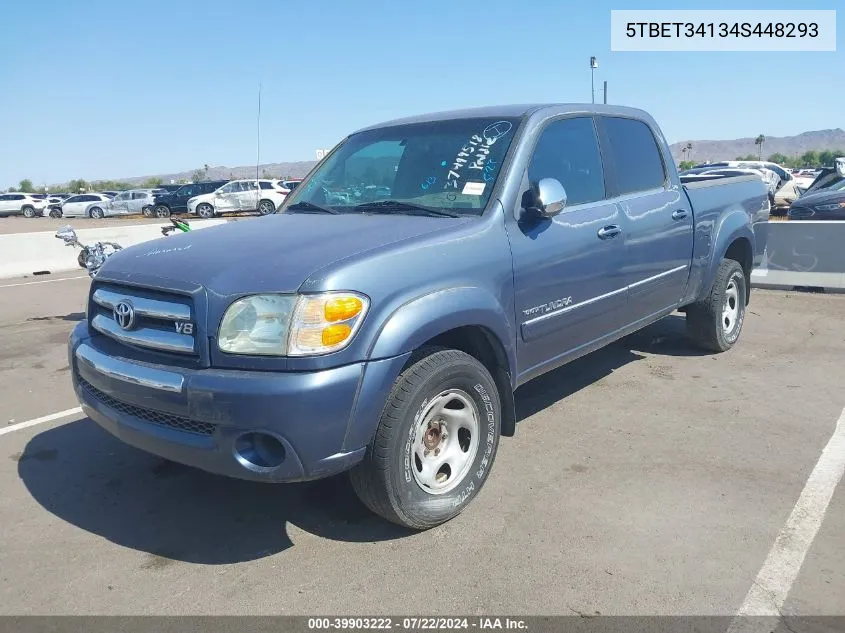 2004 Toyota Tundra Sr5 V8 VIN: 5TBET34134S448293 Lot: 39903222